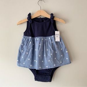 Baby Gap Flower Embroidered Onesie Dress